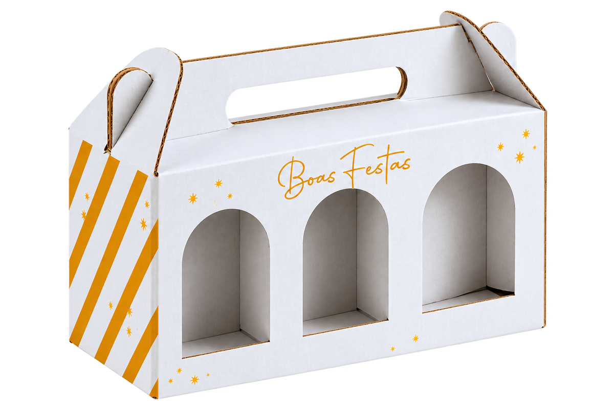 Cutie albă pentru carduri și flacoane - Crăciun - 19x6x9 cm