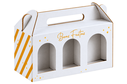 Cutie albă pentru carduri și flacoane - Crăciun - 19x6x9 cm