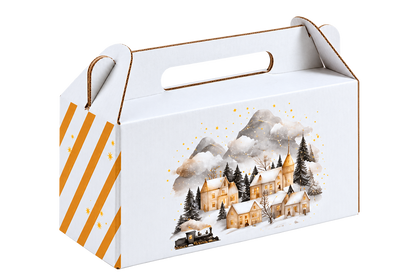 Cutie albă pentru carduri și flacoane - Crăciun - 19x6x9 cm