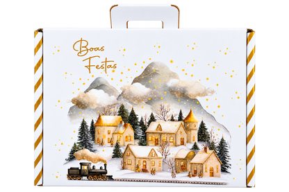Caixa Cartão Cabaz Branca com Pega - Natal - 38,4×32,5×11,5cm