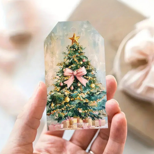 Etiqueta Cartão Natal Árvore Natal 5x9cm