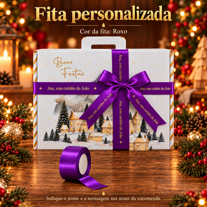Fita roxa para personalização de presentes